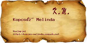 Kopcsó Melinda névjegykártya