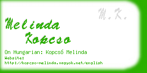 melinda kopcso business card